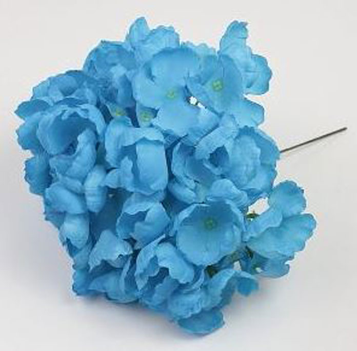 Hortensias Londres. Fleur de Flamenco pour les cheveux. Turquoise. 20cm
